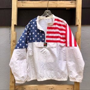 [SOLD] American flag 1980’s vintage nylon windbreaker